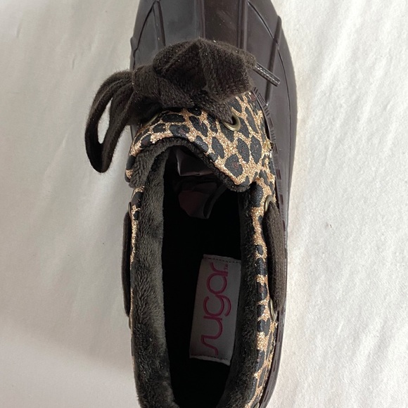 NIB Leopard Bling Brown Duck Boots from “Sugar” FIRM PRICE Only 5 pair left! - Picture 5 of 10